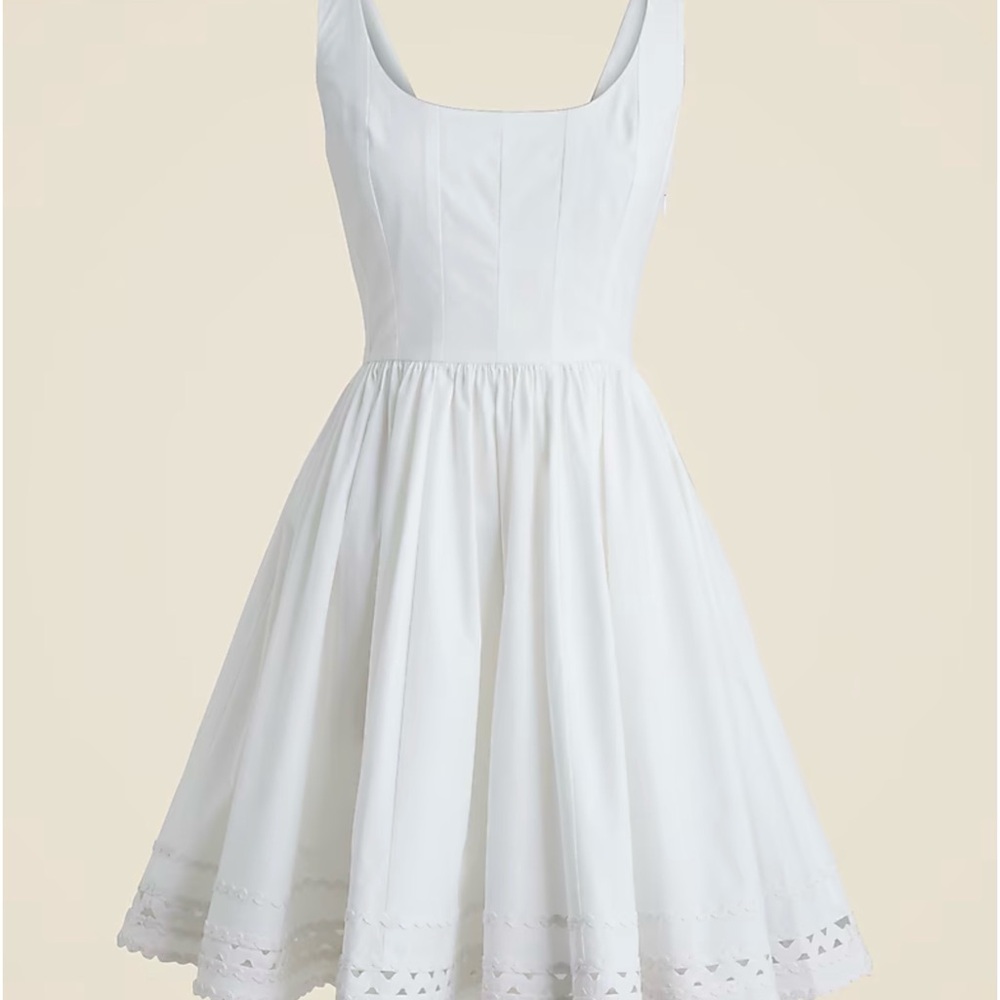 NWT J Crew, Size 8 White Sleeveless Fit & Flare Dress
